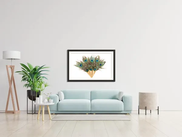 Peacock_Feather_Bouquet_Vastu_Art_Without_Glass_|_Traditional_Lucky_Charm_Frame