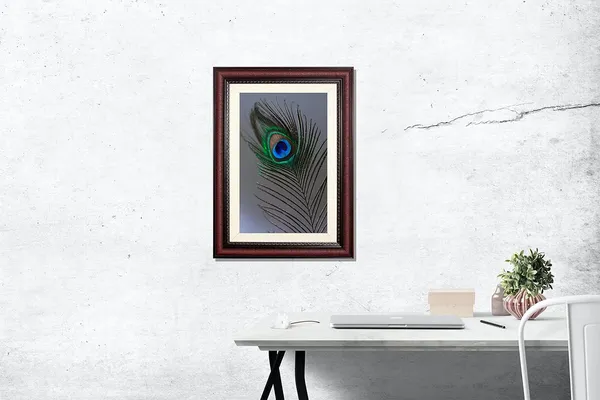 Minimal_Peacock_Feather_Vastu_Art_Without_Glass_|_Simple_Lucky_Charm_Frame