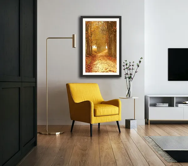 Forest_Wall_Art_Golden_Tree_Tunnel_Landscape_Photo_Frame_Without_Glass