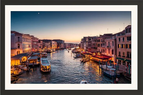 Venice_Landscape_Wall_Art_Grand_Canal_Sunset_Photo_Frame_Without_Glass