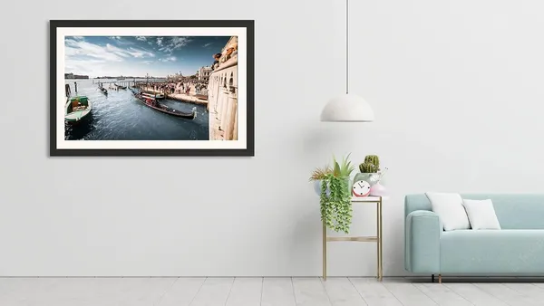 Venice_Waterfront_Landscape_Wall_Art_Gondolas_Photo_Frame_Without_Glass