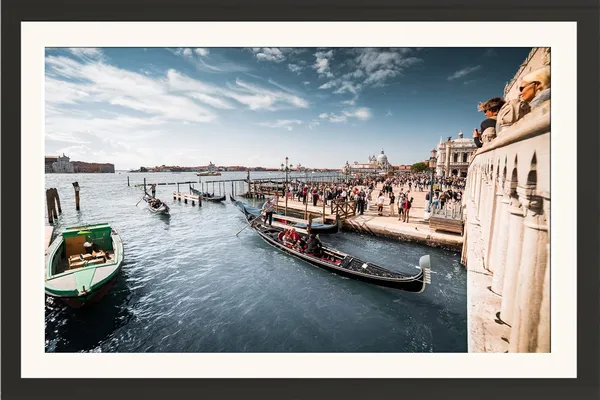 Venice_Waterfront_Landscape_Wall_Art_Gondolas_Photo_Frame_Without_Glass