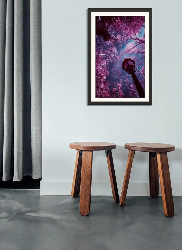 Forest_Wall_Art_Pink_Blossom_Dreamy_Landscape_Photo_Frame_Without_Glass