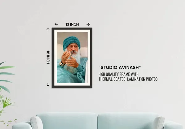 Rajneesh_Osho_Photo_Teal_Cap_Prayer_Frame_Without_Glass