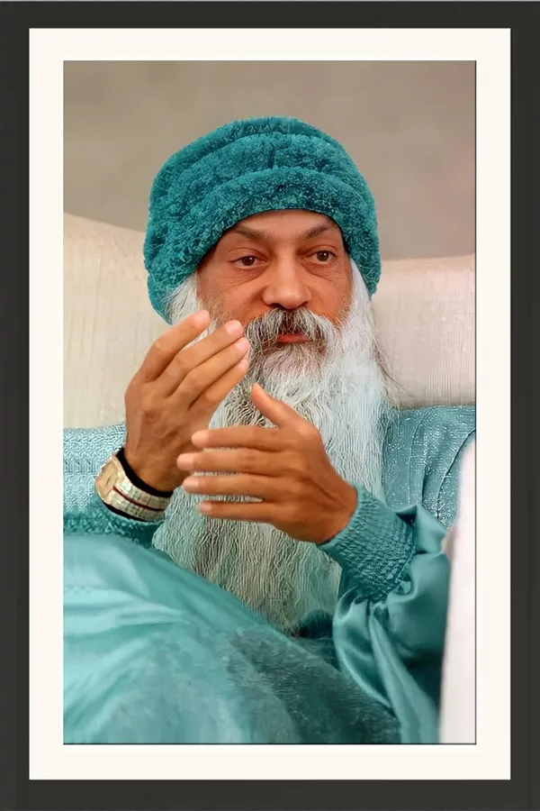 Rajneesh_Osho_Photo_Teal_Cap_Prayer_Frame_Without_Glass