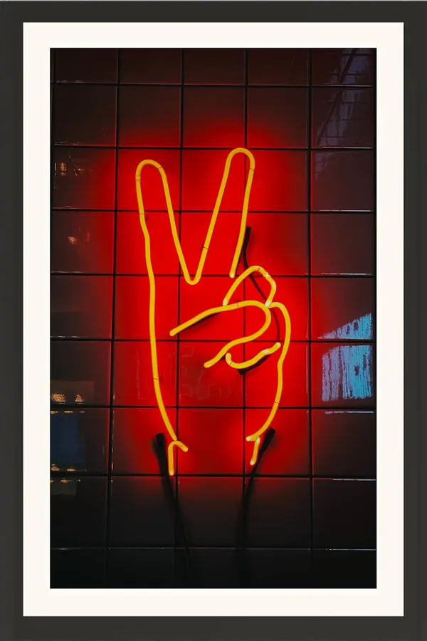Peace_Sign_Neon_Wall_Art_Frame_Without_Glass