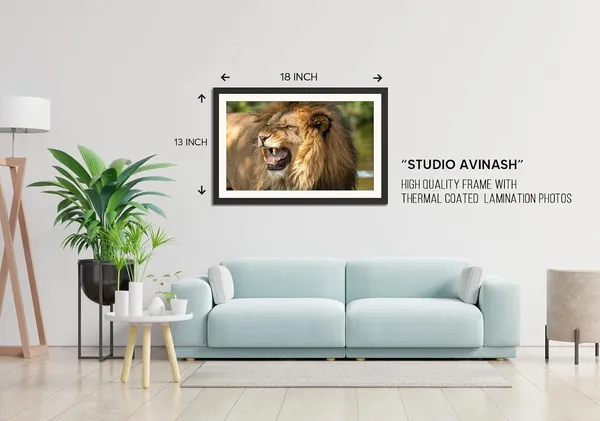 Roaring_Lion_Close-Up_Wall_Art_|_Powerful_Wildlife_Photo_Frame_Without_Glass