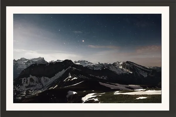 Starry_Night_Mountain_Landscape_Wall_Art_Snow_Range_Photo_Frame_Without_Glass
