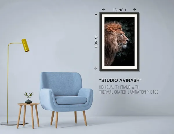 Lion_Side_Profile_Portrait_Wall_Art_|_Wildlife_Photo_Frame_Without_Glass_for_Home_Décor