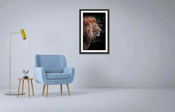 Lion_Side_Profile_Portrait_Wall_Art_|_Wildlife_Photo_Frame_Without_Glass_for_Home_Décor
