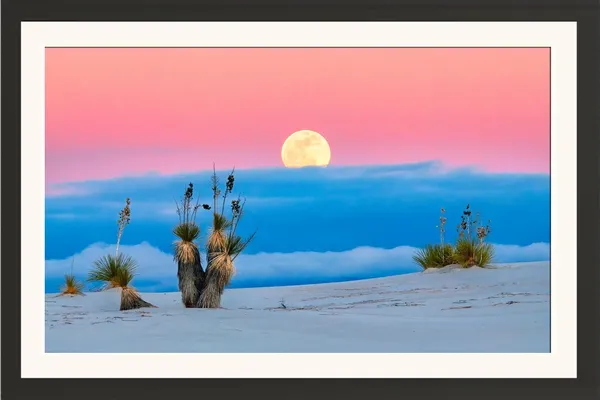 Desert_Moonrise_Landscape_Wall_Art_Pink_Sky_Photo_Frame_Without_Glass