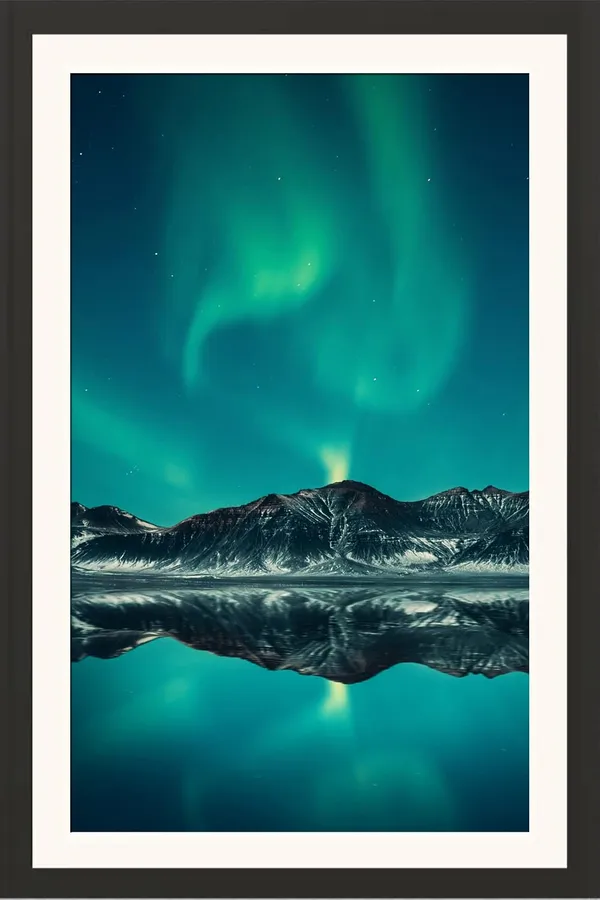 Aurora_Borealis_Landscape_Wall_Art_Mountain_Reflection_Photo_Frame_Without_Glass