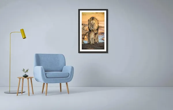 Lioness_and_Cub_Wall_Art_|_Wildlife_Family_Photography_Frame_Without_Glass