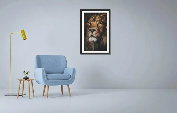 Lion_Eyes_Close-Up_Portrait_Wall_Art_|_Wildlife_Photography_Frame_Without_Glass