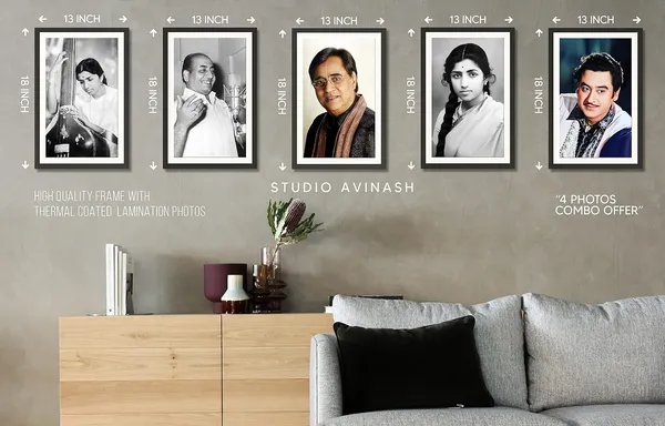 Lata,_Jagjit,_Rafi_&_Kishore_Combo_Set_Without_Glass_|_Four_Legends_of_Indian_Music_Industry