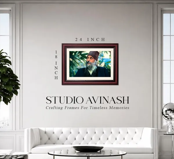 Acharya_Rajneesh_Osho_Brown_Cap_Photo_Frame_Without_Glass_|_A_Quiet_Face_Among_the_Leaves