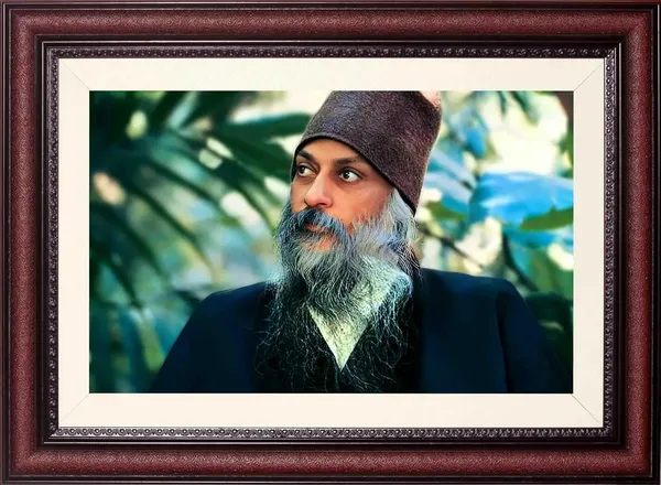 Acharya_Rajneesh_Osho_Brown_Cap_Photo_Frame_Without_Glass_|_A_Quiet_Face_Among_the_Leaves