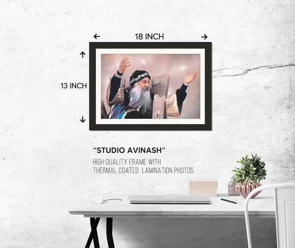 Acharya_Rajneesh_Osho_Ornate_Robe_Raised_Hands_Photo_Frame_Without_Glass_|_Grandeur_in_Full_Bloom