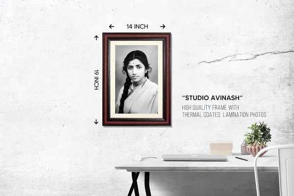 Lata_Mangeshkar_Photo_Frame_Without_Glass_–_Young_Braided_Hair_Side_Profile_Wall_Art