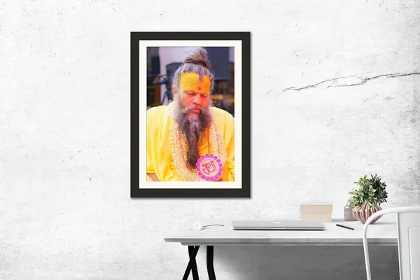 Premanand_Ji_Photo_Frame_Without_Glass_–_Gentle_Close-Up_Wall_Art_for_Meditation_Space