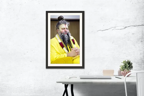 Premanand_Ji_Maharaj_Photo_Frame_Without_Glass_–_Contemplative_Side_Portrait_Wall_Hanging