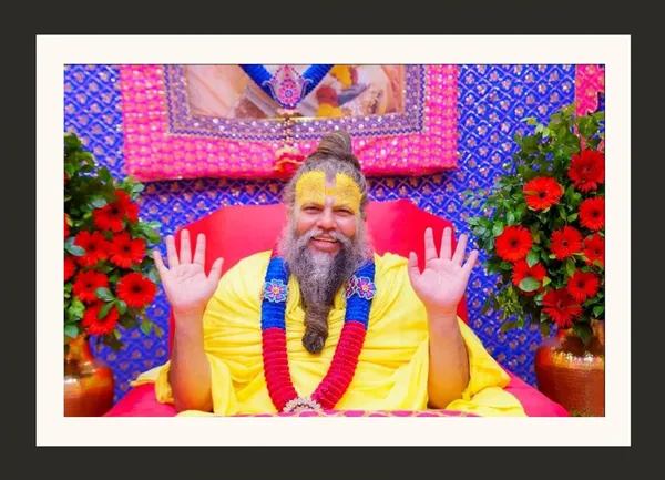Shri_Hit_Premanand_Govind_Sharan_Ji_Maharaj_Photo_Frame_Without_Glass_–_Warm_Evening_Portrait_for_Prayer_Room