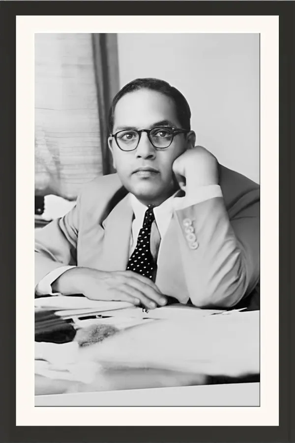 Bhim_Rao_Ambedkar_Photo_Black_and_White_Seated_Frame_Without_Glass