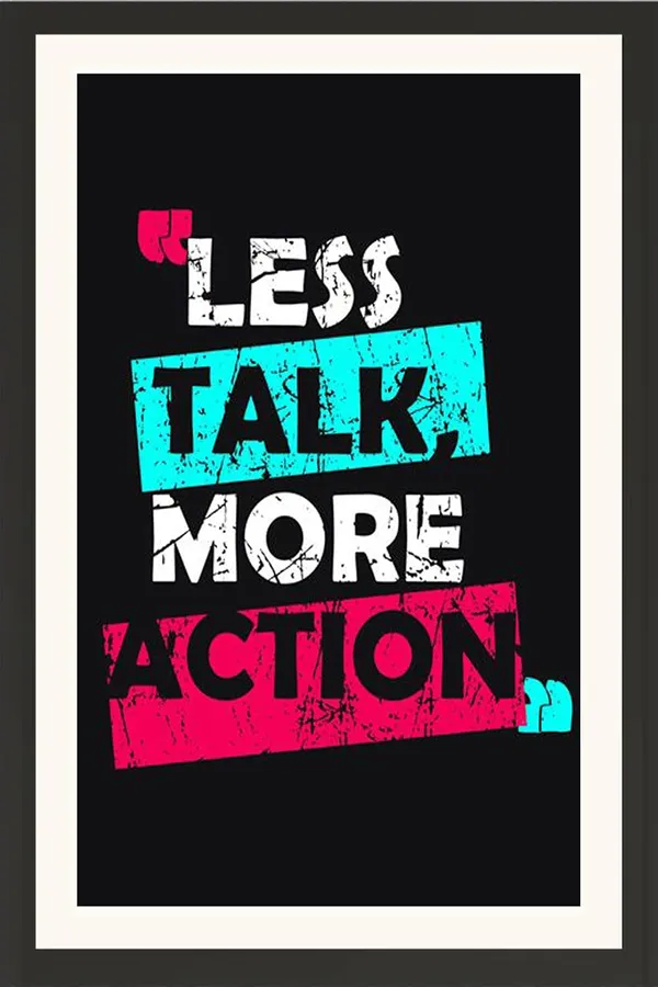 Less_Talk_More_Action_Motivational_Quote_Wall_Hanging_Frame_Without_Glass