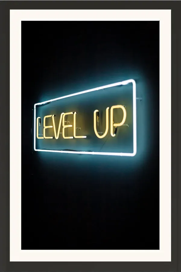 Level_Up_Neon_Motivational_Quote_Wall_Art_Frame_Without_Glass