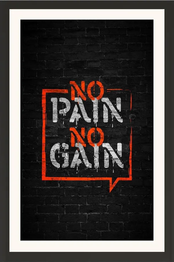 No_Pain_No_Gain_Motivational_Quote_Wall_Frame_Without_Glass
