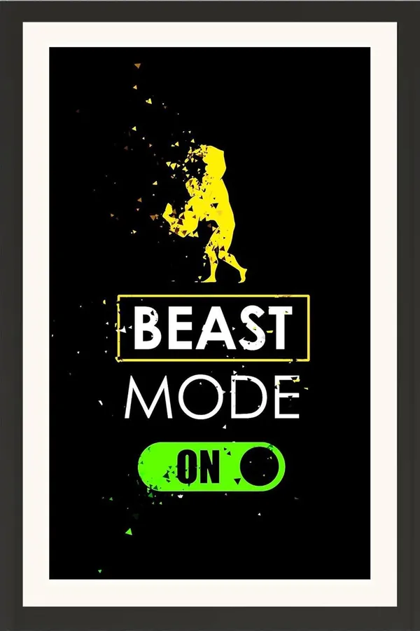 Beast_Mode_On_Gym_Motivational_Quotes_Frame_Without_Glass
