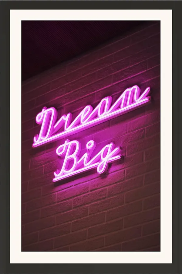 Dream_Big_Neon_Motivational_Quotes_Wall_Art_Frame_Without_Glass