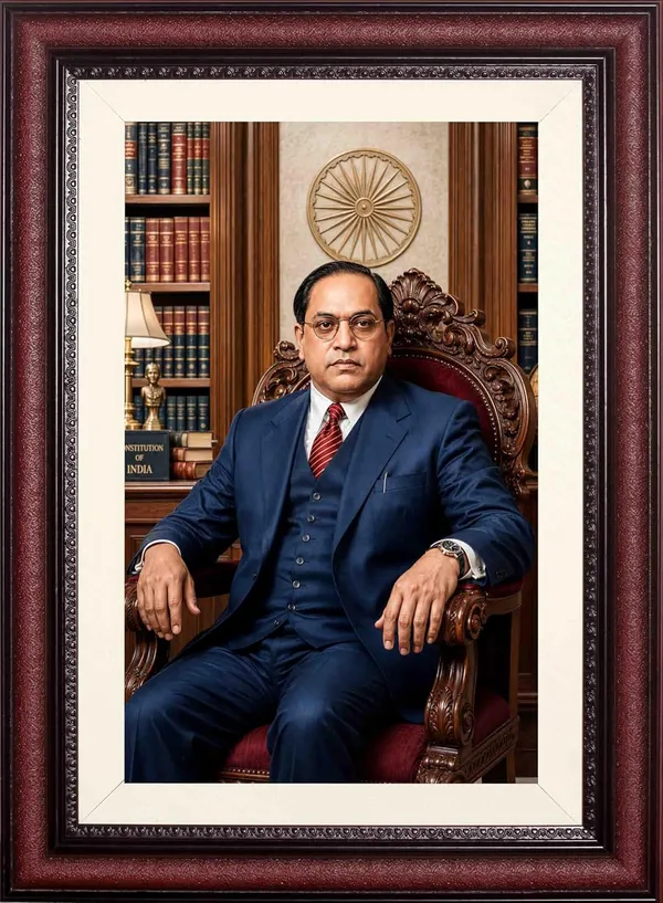 Bhim_Rao_Ambedkar_Photo_Seated_Full_Portrait_Library_Frame_Without_Glass