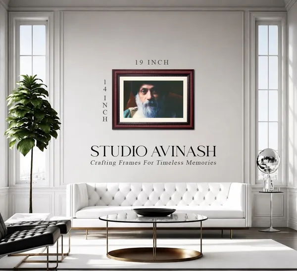 Osho_Photo_Frame__|_Acharya_Rajneesh_Photo_Artistic_Blue_Portrait_Frame_Without_Glass