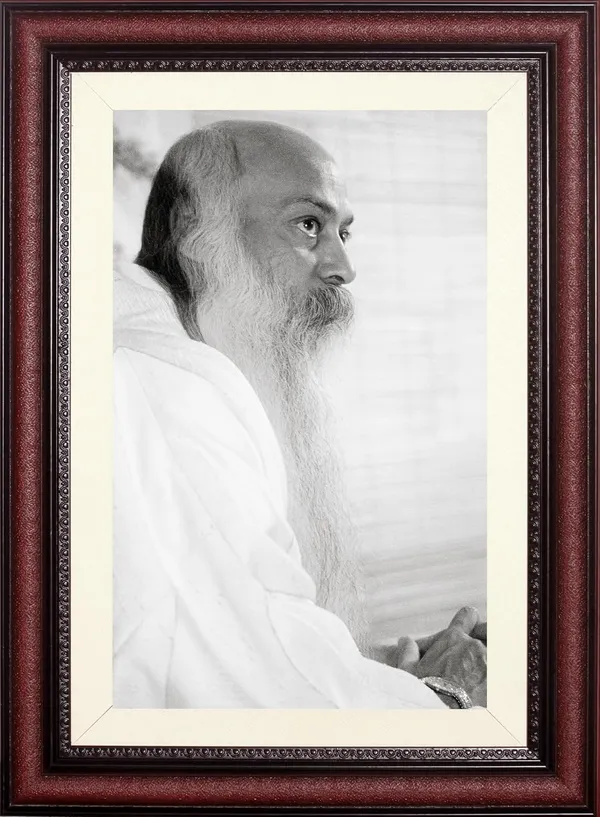 Bhagwan_Osho_Photo_Seated_Side_Profile_Frame_Without_Glass