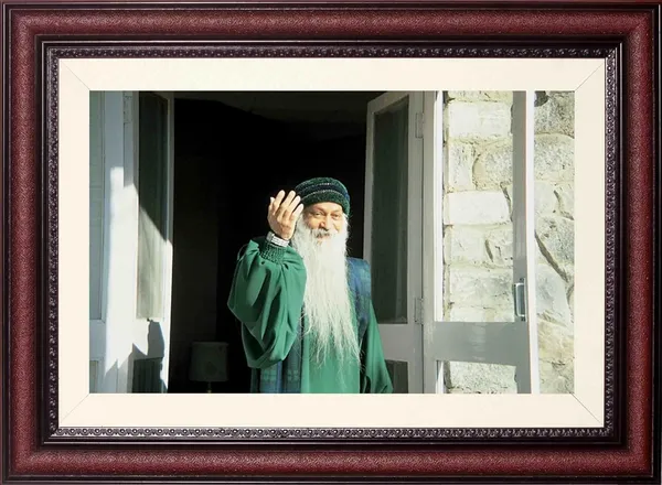 Acharya_Rajneesh_Osho_Doorway_Standing_Photo_Frame_Without_Glass_|_A_Threshold_Moment_Captured