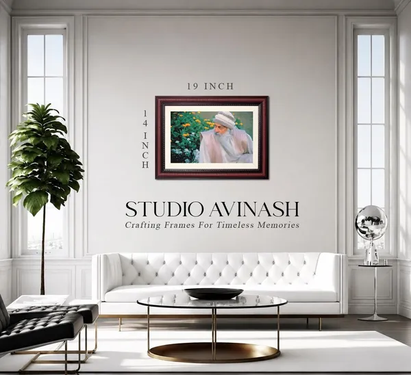 Acharya_Rajneesh_Osho_Garden_Seated_Photo_Frame_Without_Glass_|_An_Afternoon_Among_Marigolds