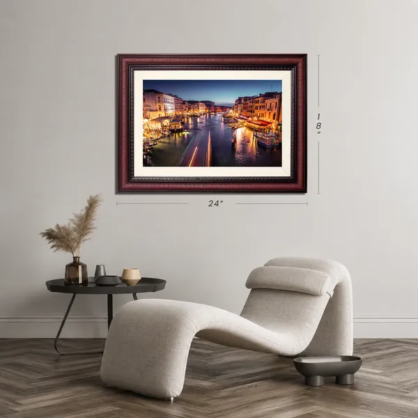 Venice_Night_Landscape_Wall_Art_Canal_Light_Trails_Photo_Frame_Without_Glass