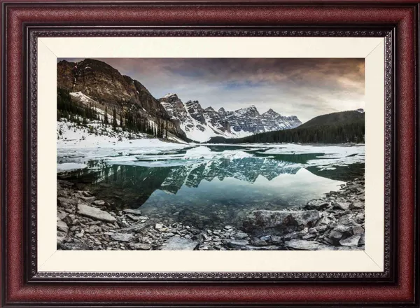 Turquoise_Glacier_Lake_Landscape_Photo_Frame_Without_Glass_|_Snow-Capped_Mountain_Wall_Art