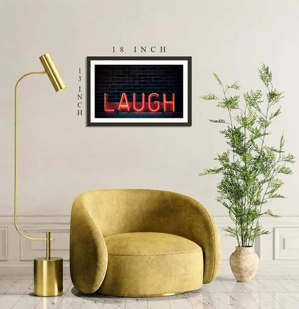 Laugh_Neon_Sign_Positive_Quotes_Wall_Art_Frame_Without_Glass