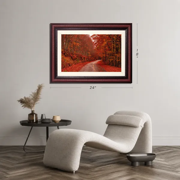Autumn_Wall_Art_Red_Forest_Road_Landscape_Photo_Frame_Without_Glass