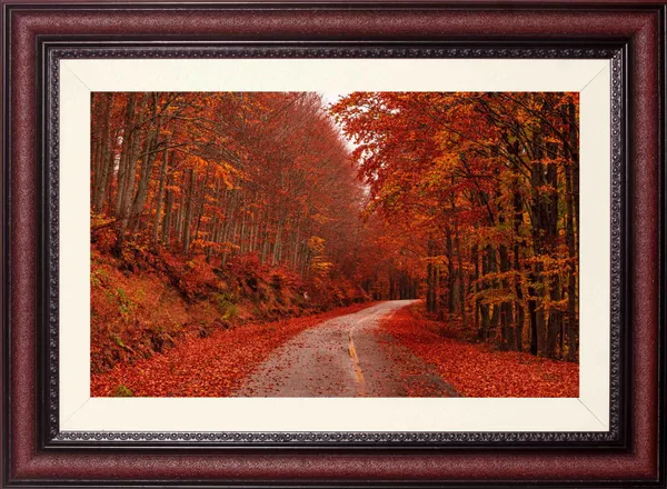 Autumn_Wall_Art_Red_Forest_Road_Landscape_Photo_Frame_Without_Glass