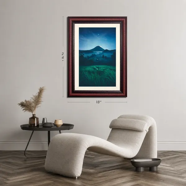 Volcano_Landscape_Wall_Art_Twilight_Rice_Field_Photo_Frame_Without_Glass
