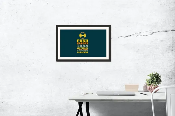 Push_Harder_Than_Yesterday_Gym_Motivational_Quotes_Frame_Without_Glass