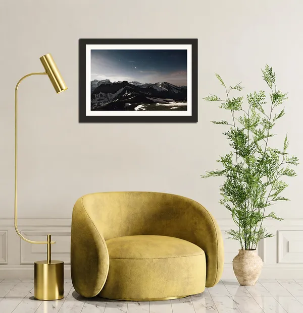 Starry_Night_Mountain_Landscape_Wall_Art_Snow_Range_Photo_Frame_Without_Glass
