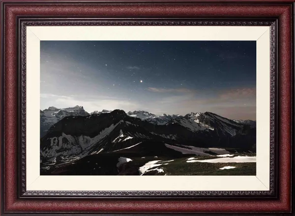 Starry_Night_Mountain_Landscape_Wall_Art_Snow_Range_Photo_Frame_Without_Glass