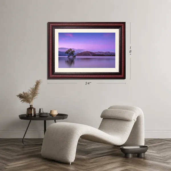 Purple_Twilight_Landscape_Wall_Art_Lone_Tree_Mountains_Photo_Frame_Without_Glass