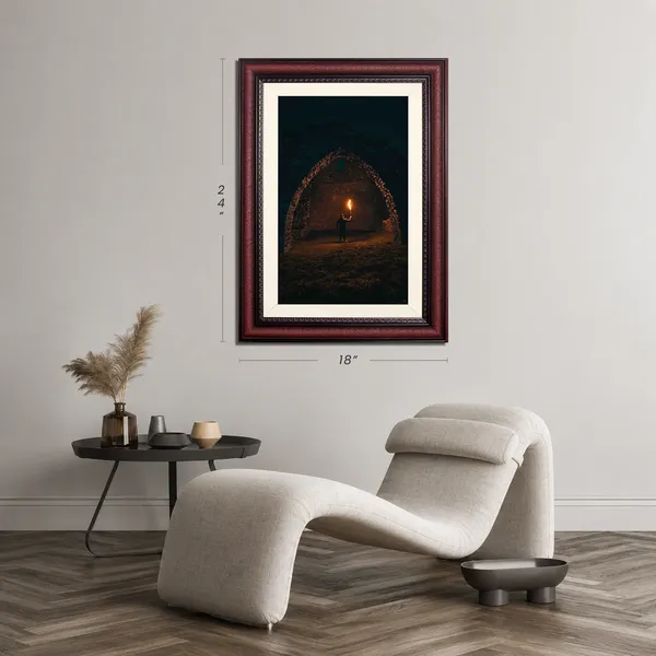 Stone_Archway_Landscape_Wall_Art_Torch_Light_Photo_Frame_Without_Glass