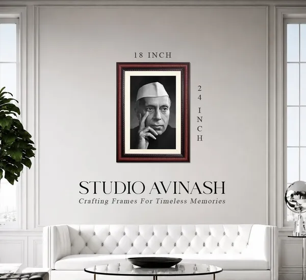 Jawaharlal_Nehru_HD_Photo_Frame_Without_Glass_–_Premium_Cherry_Red_Framed_Portrait
