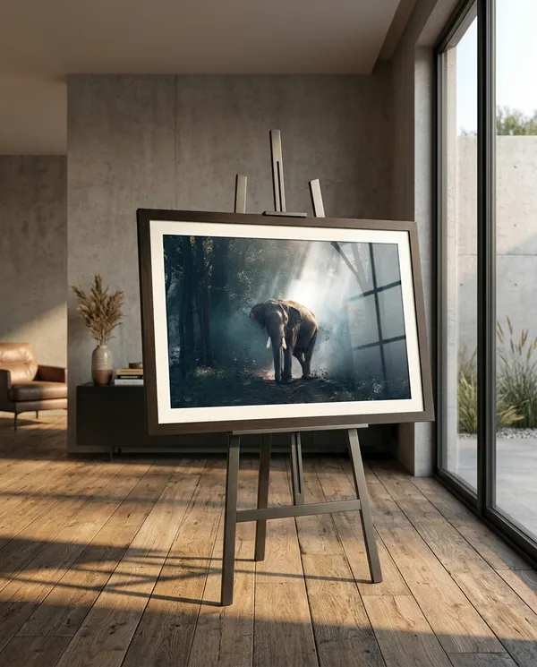 Elephant_Landscape_Wall_Art_Sunbeam_Forest_Photo_Frame_Without_Glass